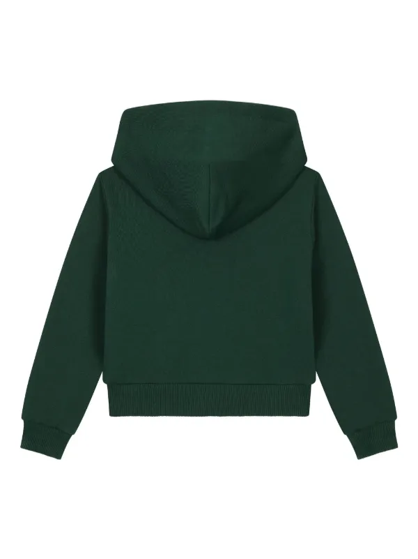 Dolce Gabbana Kids logo-appliqué Cotton Hoodie Green FARFETCH PH