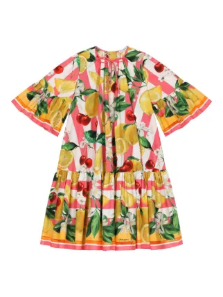 Dolce & Gabbana Kids Italian Holiday bell-sleeve Dress | Yellow | FARFETCH TW Dolce & Gabbana Kids Italian Holiday bell-sleeve Dress | Yellow | FARFETCH TW