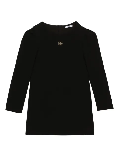 Dolce & Gabbana Kids DG-embroidered long-sleeve dress