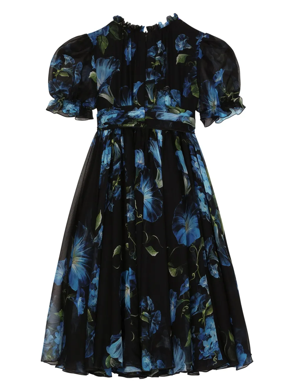 Image 2 of Dolce & Gabbana Kids Bellflower-print silk dress