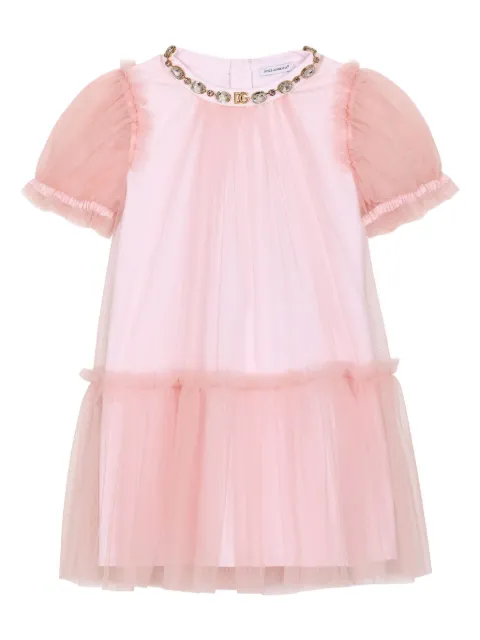Dolce & Gabbana Kids tulle rhinestone-embellished dress
