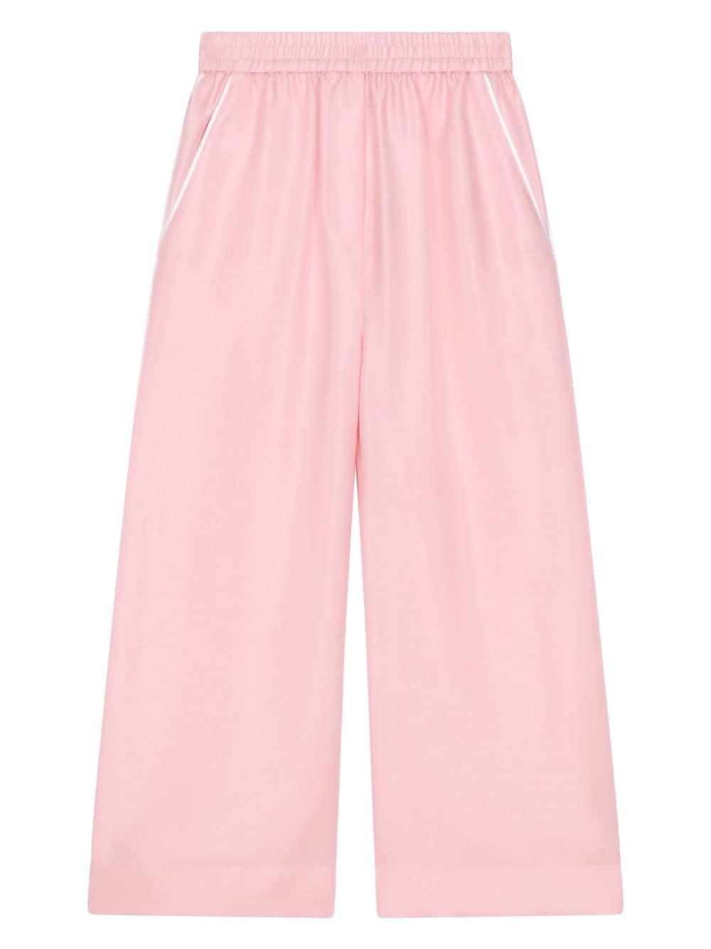 Dolce & Gabbana Kids' Wide-leg Silk Trousers In Pink