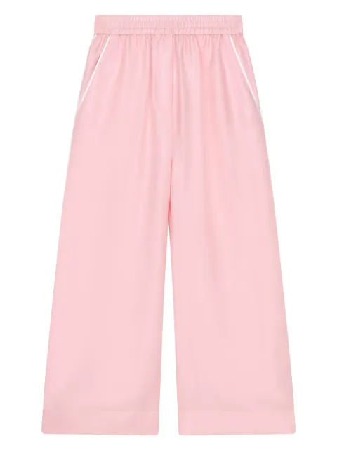 Dolce & Gabbana Kids pantalones de seda anchos