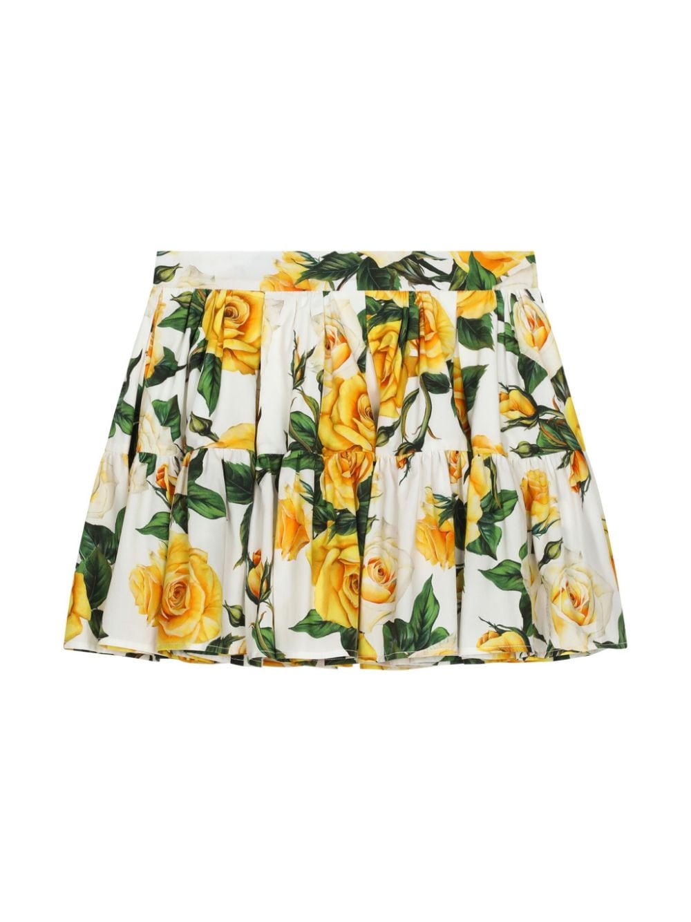 Shop Dolce & Gabbana Floral-print Skirt In White