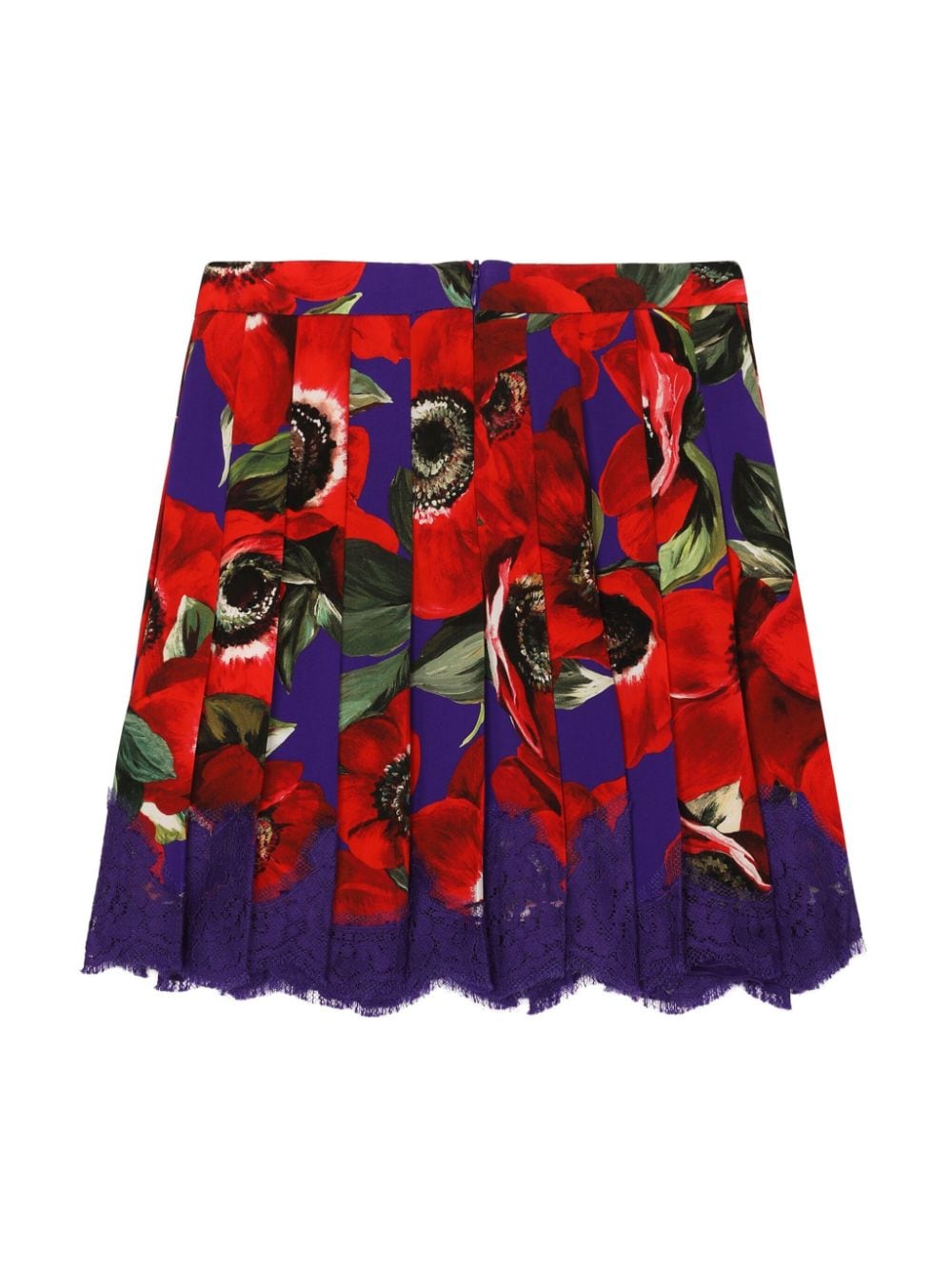Shop Dolce & Gabbana Floral-print Cotton Skirt In Purple