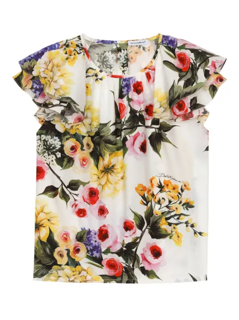 Dolce & Gabbana Kids Giardino-print cotton blouse