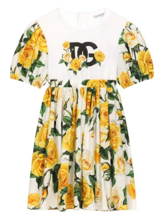 ワンピース DOLCE&GABBANA Kids Dress Floral cotton poplin dress in pink - Dolce Gabbana Kids