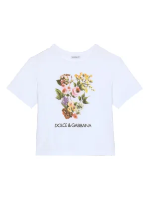 Dolce & Gabbana Kids ローズプリント Tシャツ | ホワイト | FARFETCH JP