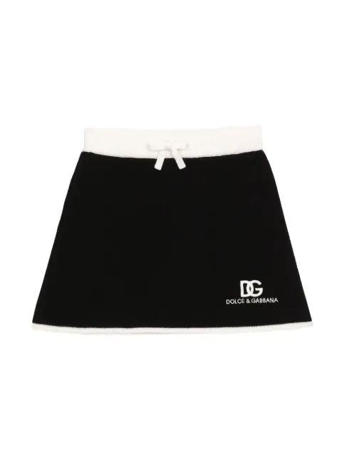 Dolce & Gabbana Kids logo-print wool skirt 