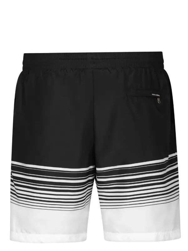Dolce & Gabbana stripe-print Swim Shorts | Black | FARFETCH