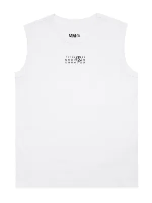 MM6 Maison Margiela Kids Graphic Sleeveless T-shirt | White | FARFETCH
