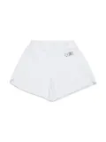 MM6 Maison Margiela Kids numeric logo-appliqué track shorts - White