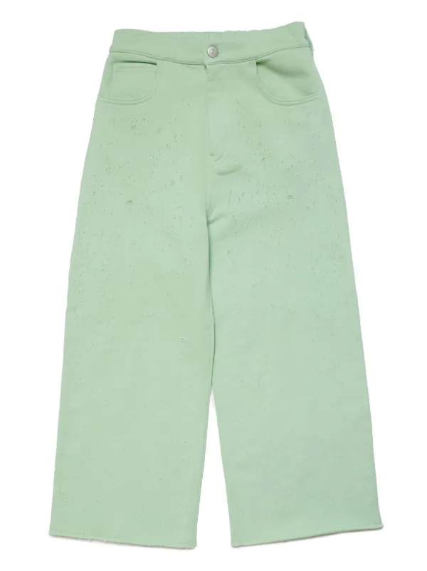 MM6 Maison Margiela Kids ダメージ ストレートパンツ | グリーン 