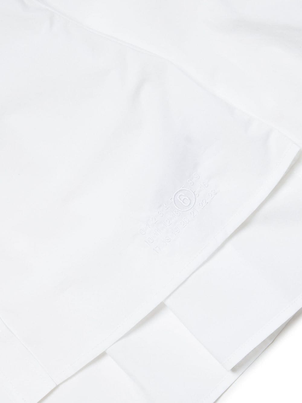 Shop Mm6 Maison Margiela Numbers-embroidered Pleated Cotton Shirt In White
