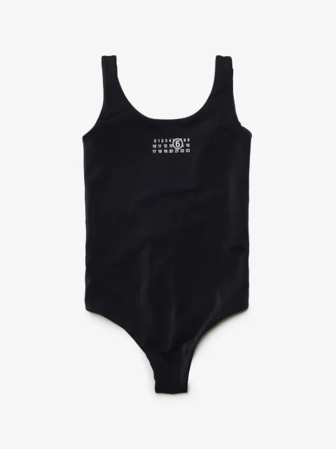MM6 Maison Margiela Kids numbers-motif print swimsuit