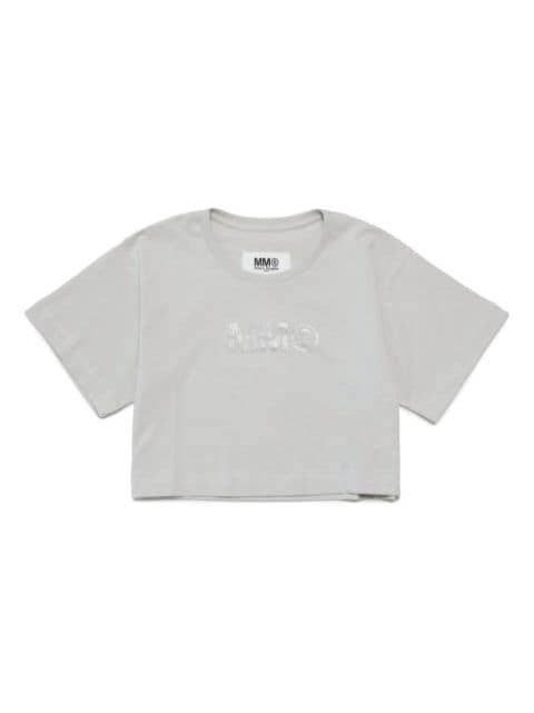 glittered-logo cotton T-shirt