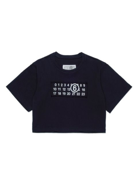 MM6 Maison Margiela Kids t-shirt en coton à logo pailleté