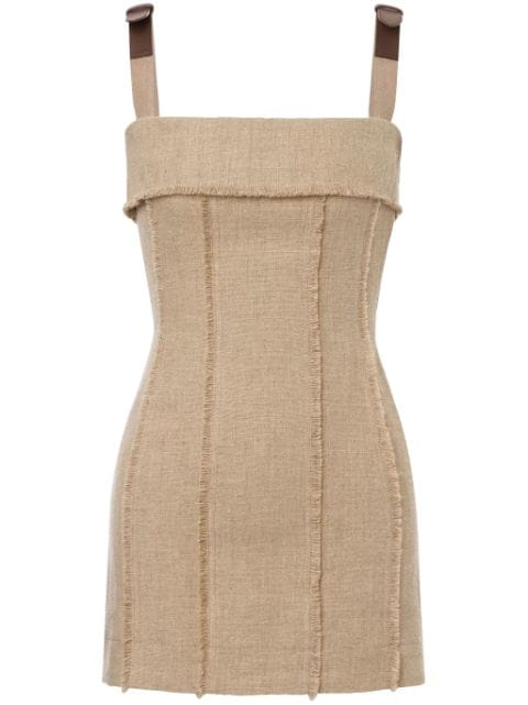 square-neck linen minidress