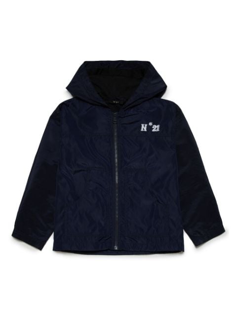 Nº21 Kids logo-print zipped jacket