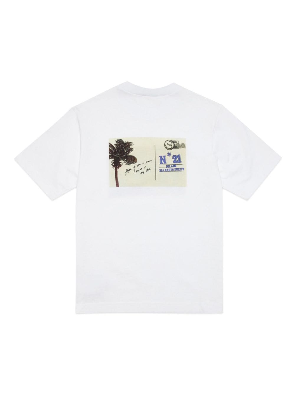 Shop N°21 Graphic-print Cotton T-shirt In White