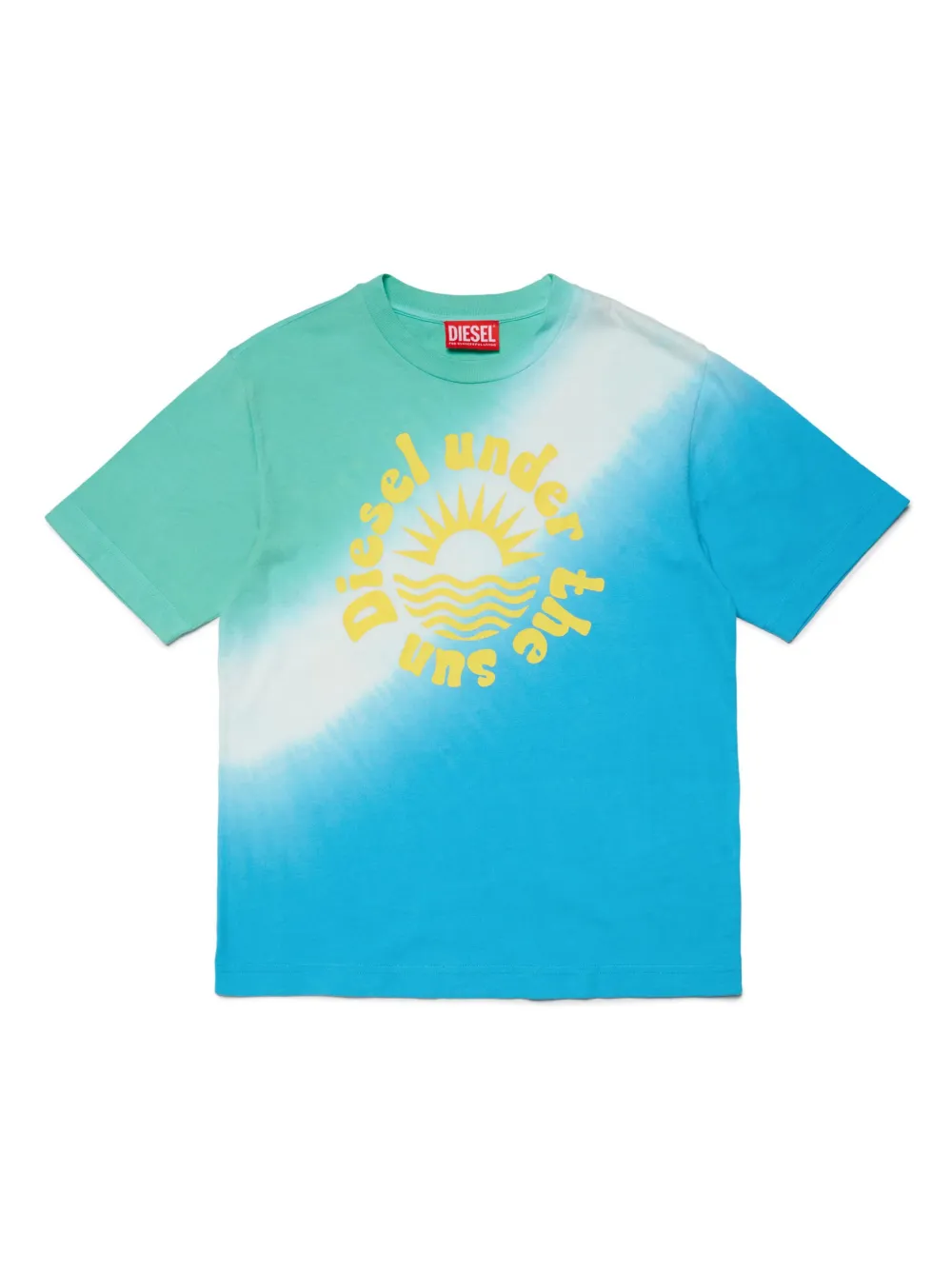 Diesel Kids Katoenen T-shirt met logoprint Blauw