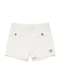 Nº21 Kids flower-charm stretch-cotton shorts - White