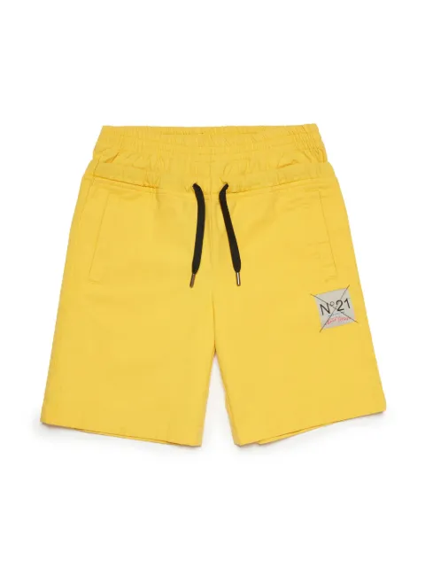 Nº21 Kids logo-appliqué cotton shorts