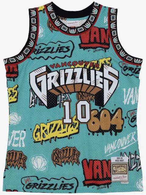Mitchell & Ness топ NBA Grizzlies 1998 Mike Bibby Slap Sticker Swingman