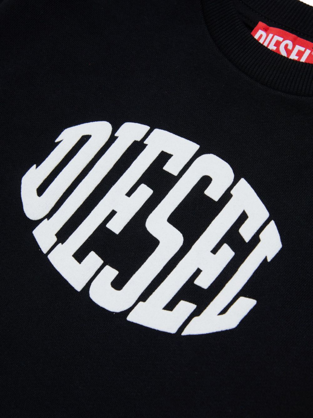 Diesel Kids Katoenen sweater met logoprint Zwart
