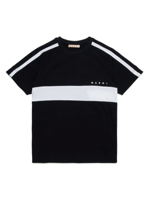 Marni Kids stripe-detail cotton T-shirt 
