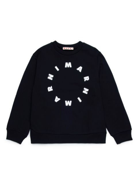 Marni Kids logo-print cotton sweatshirt