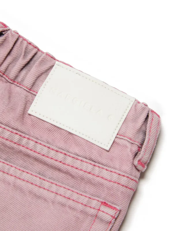 MM6 Maison Margiela Kids acid-wash wide-leg Jeans | Pink