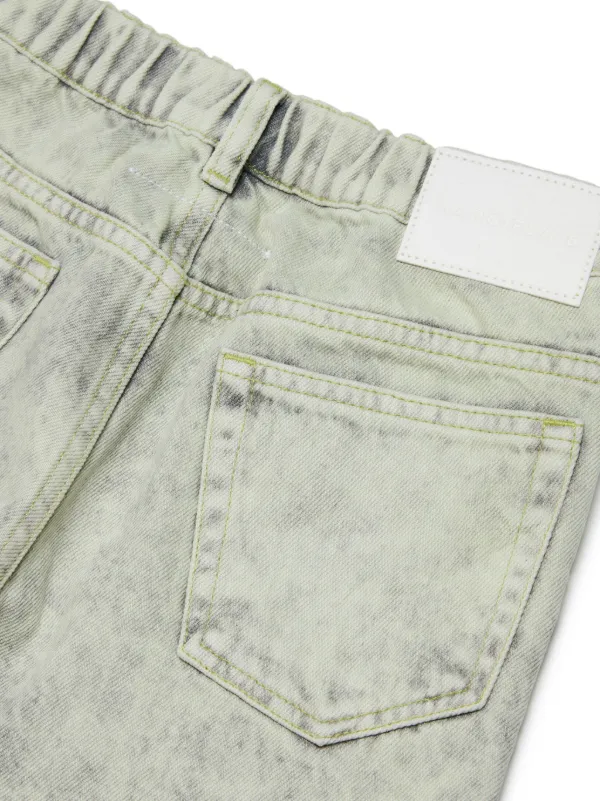 MM6 Maison Margiela Kids アシッドウォッシュ ワイドジーンズ 