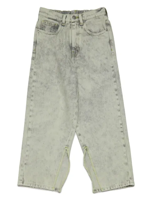 MM6 Maison Margiela Kids jeans anchos con efecto lavado