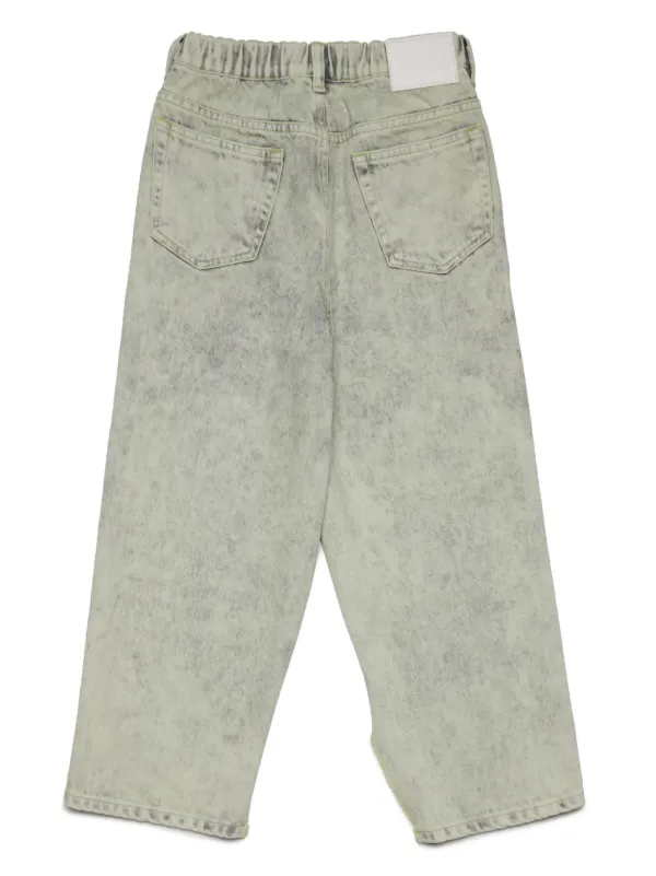 MM6 Maison Margiela Kids アシッドウォッシュ ワイドジーンズ 