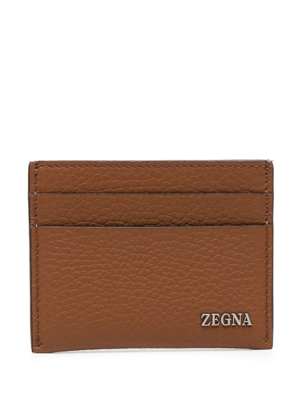 Ermenegildo Zegna Kartenetui Mit Logo-schild In Brown