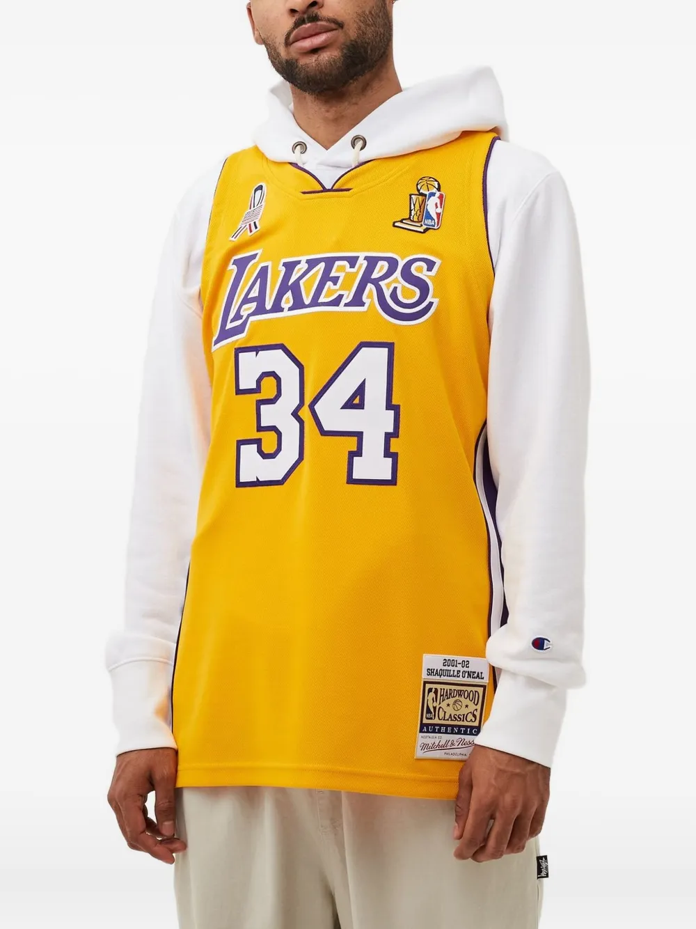 Mitchell & Ness x La Lakers spencer met logoprint - Geel