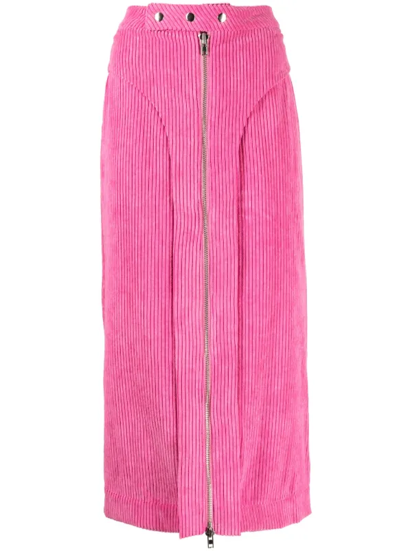 Pink corduroy shop midi skirt