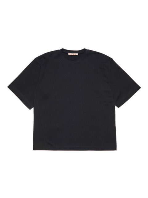 Marni Kids logo-embroidered cotton T-shirt