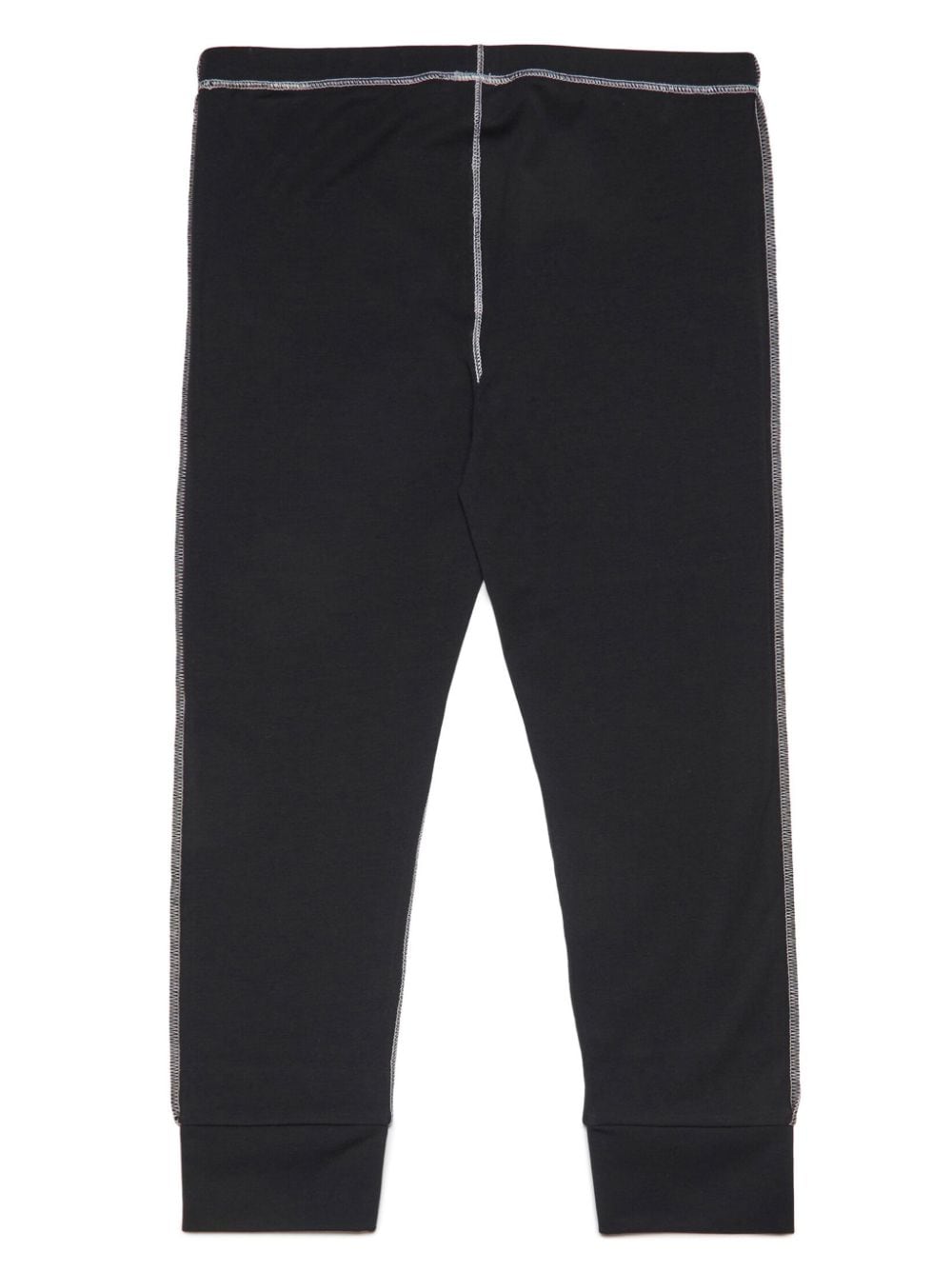 Shop Marni Logo-embroidered Contrast-stitching Leggings In 黑色