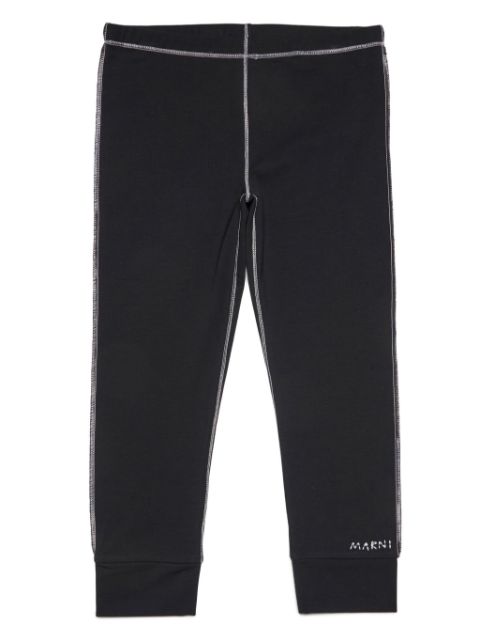 Marni Kids logo-embroidered contrast-stitching leggings