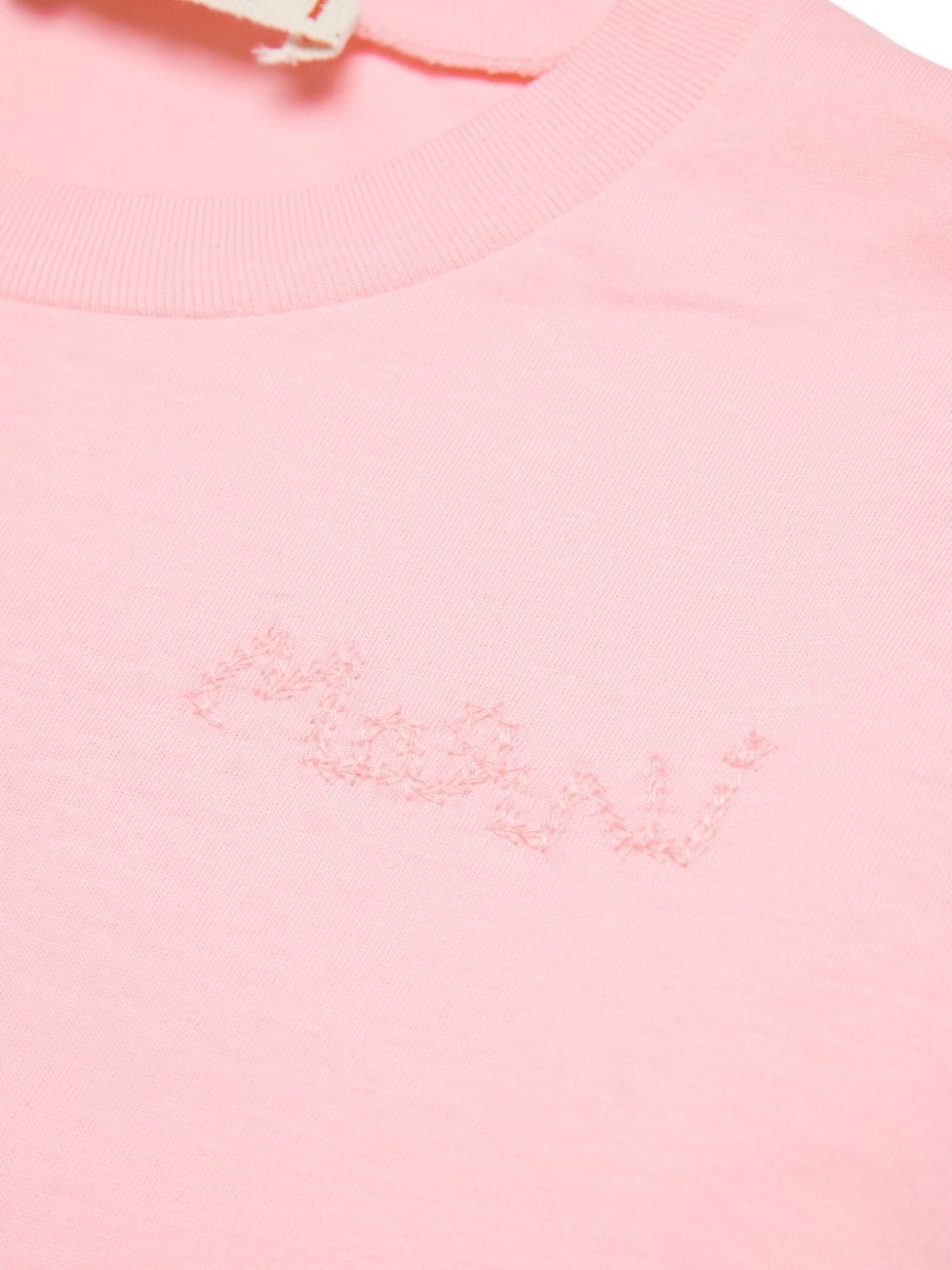 Shop Marni Embroidered Chain-logo Cotton T-shirt In Pink