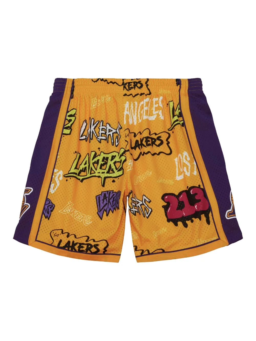 Mitchell & Ness "NBA LA Lakers 2009" Slap Sticker basketball shorts | Track & Running Shorts | Image 2