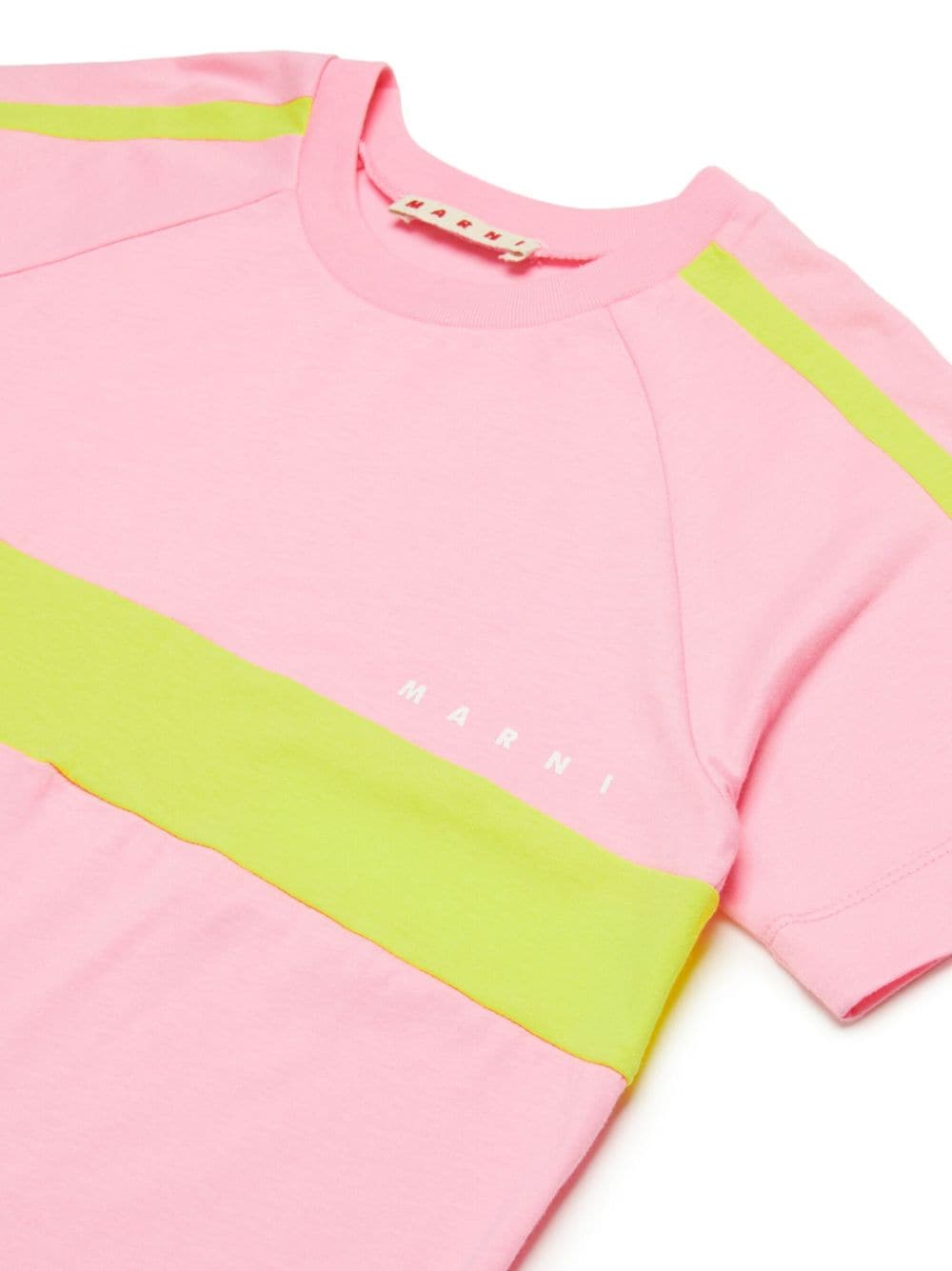 Shop Marni Logo-print Cotton T-shirt Dress In Pink