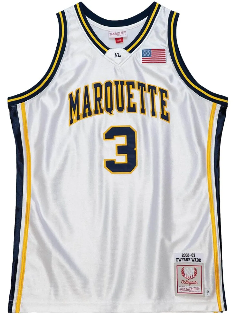 Mitchell & Ness 마르케트 2002 드웨인 웨이드 바스켓볼 저지 탑 | 화이트 | Image 1