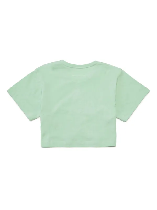 MM6 Maison Margiela グリーン ヘビーコットン ジャージ Tシャツ MM6 by Maison Martin Margiela グリーン ヘビーコットン