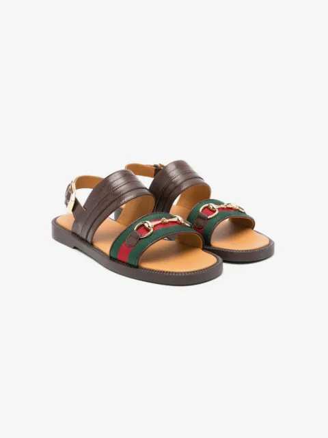 Gucci Kids Horsebit Web sandals