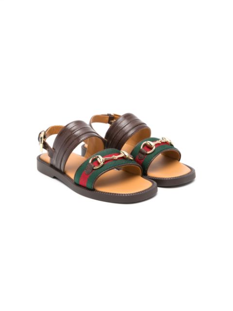 Gucci Kids Horsebit Web sandals