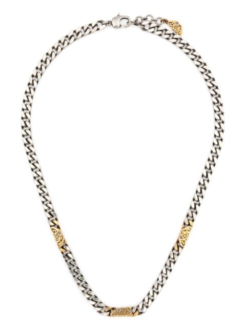 Alexander McQueen Seal logo-charm choker necklace
