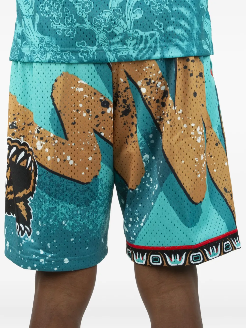 Mitchell & Ness grizzly-print mesh shorts - Blauw